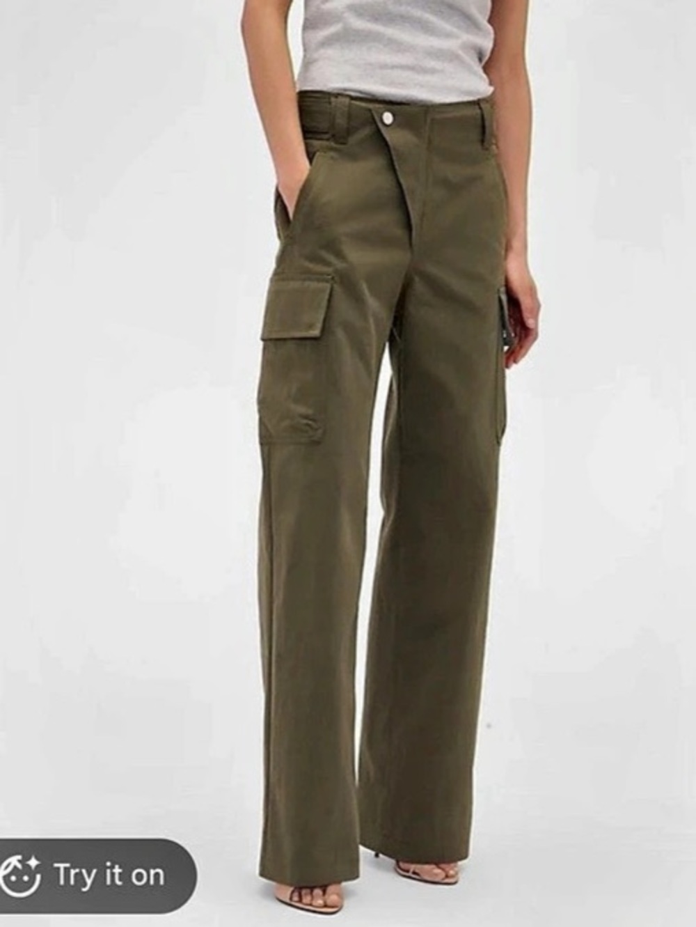 Gap Victoria Beckham High Rise Cargo Pants Cargo Pants in Green NEW NWT